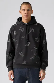 Мужское черное худи с узором Черный L Levi’s® 38479;0418