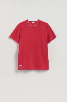 Reserved - Структурована футболка regular - червоний - 292FP-33X