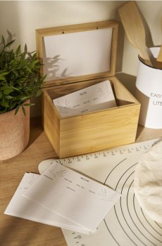 Бамбукова коробка для карток з рецептами 100 pack - бежевий