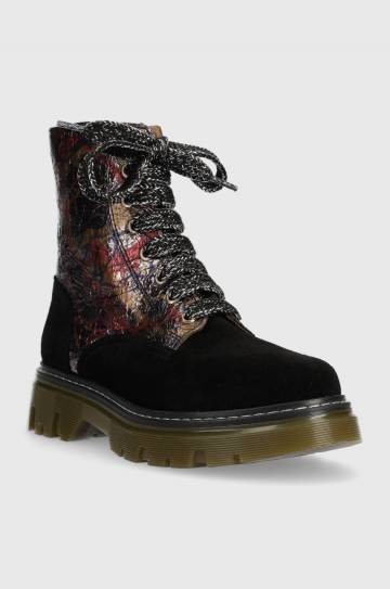 Детские кожаные ботинки Pom Dapi CLAP RANGER цвет чёрный