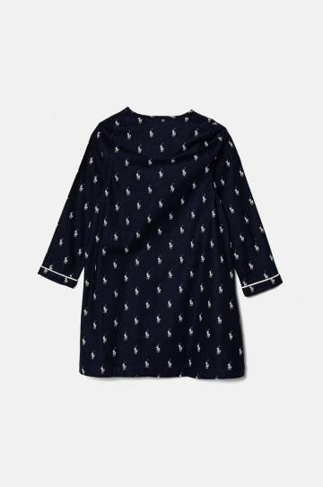 Детская хлопковая ночная рубашка Polo Ralph Lauren цвет синий узор 4P0197 Детская хлопковая ночная рубашка Polo Ralph Lauren цвет синий узор 4P0197