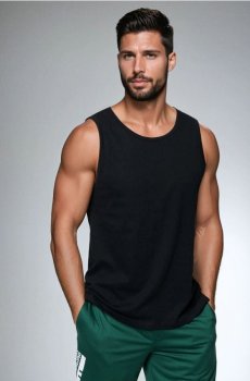 Хлопковый танк-топ - чорний