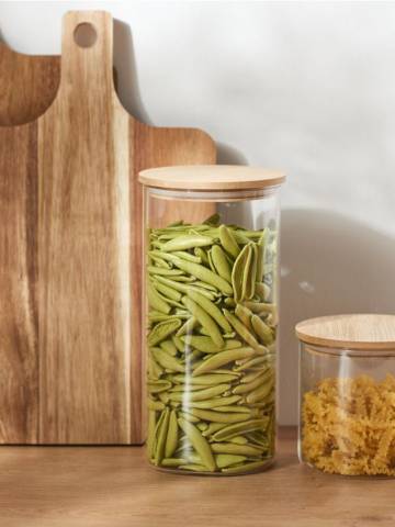 Скляна банка з кришкою - білий