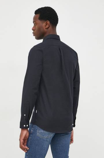 Рубашка Lindbergh мужская цвет синий slim воротник button-down Рубашка Lindbergh мужская цвет синий slim воротник button-down