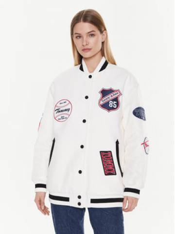 Tommy Jeans Куртка бомбер Letterman DW0DW14940 Білий Oversize Tommy Jeans Куртка бомбер Letterman DW0DW14940 Білий Oversize