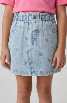 Джинсова спідниця з ефектом вицвітання - рожевий