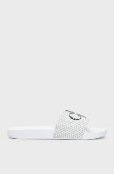 Женские белые слайдеры с узором SLIDE AOP WN Белый 36 Calvin Klein YW0YW01407