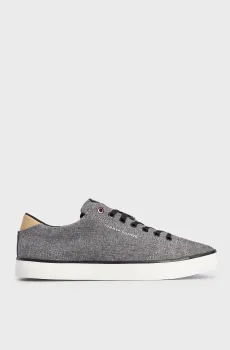 Мужские серые кеды TH HI VULC LOW CHAMBRAY Серый 43 Tommy Hilfiger FM0FM04945