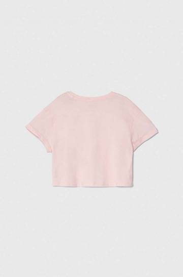 Детская хлопковая футболка Pepe Jeans NICKY цвет розовый