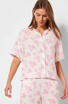 Женская льняная рубашка с узором URIANE Разноцветный M Etam 6539492