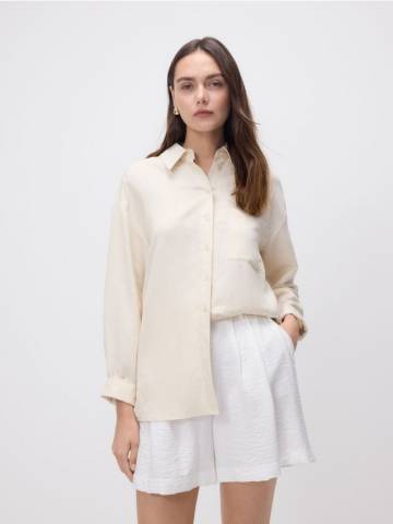 Reserved - Шорти з високим вмістом віскози - кремовий - YT273-01X