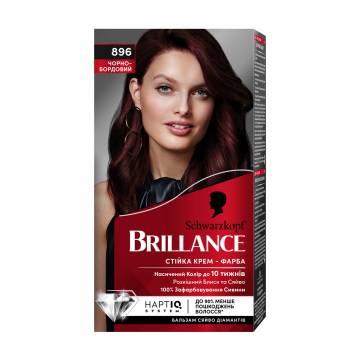 Интенсивная крем-краска для волос Brillance 896 Черно-бордовый, 160 мл Интенсивная крем-краска для волос Brillance 896 Черно-бордовый, 160 мл