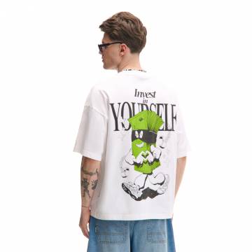 Cropp - Біла футболка з принтом - білий Cropp - Біла футболка з принтом - білий