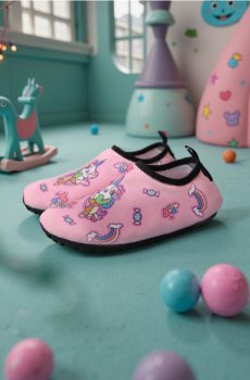 Пляжне взуття з мотивом єдинорога - рожевий