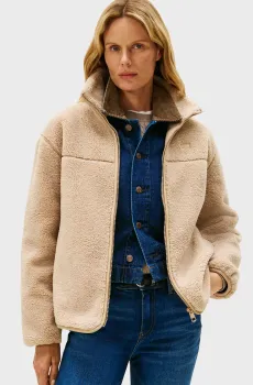 Женская бежевая куртка TEDDY Бежевый M Tommy Hilfiger WW0WW48260