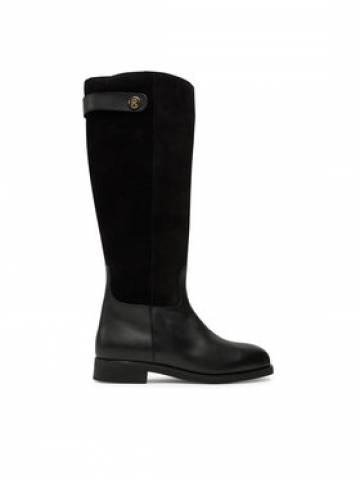 Tommy Hilfiger Чоботи Th Stud Leather Mix Long Boot FW0FW08341 Чорний Tommy Hilfiger Чоботи Th Stud Leather Mix Long Boot FW0FW08341 Чорний