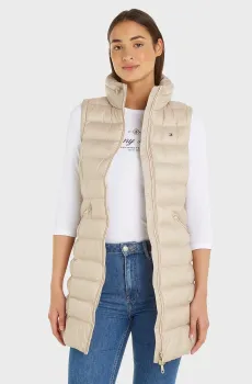 Женский бежевый жилет MW PADDED GLOBAL STR LONG VEST Бежевый S Tommy Hilfiger WW0WW40322