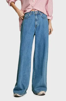 Женские синие джинсы в полоску WIDE LEG JEANS UHW JAIMY Синий 29 Pepe Jeans PL204740ID12