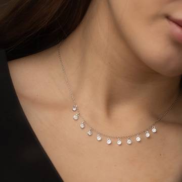 Серебряное колье с фианитами 18566 Серебряное колье с фианитами 18566