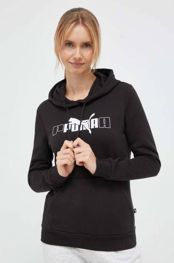 Кофта Puma женская цвет чёрный с капюшоном с принтом Кофта Puma женская цвет чёрный с капюшоном с принтом