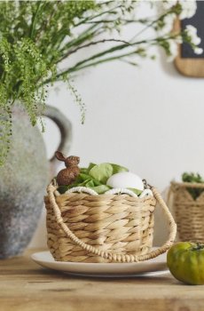 Плетений великодній кошик - бежевий