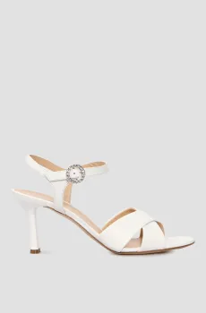 Женские белые кожаные босоножки Белый 39 Baldinini D5E183P7VITE;9001