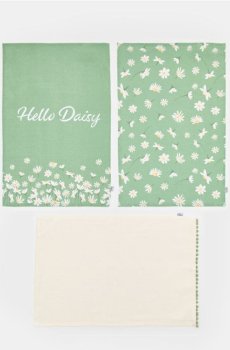 Кухонні рушники з весняним мотивом 3 pack - блідо-зелений