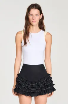 Женская черная юбка-шорты Черный 36 Sandro SFPSH00574_Black