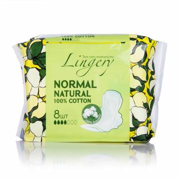 Прокладки для критических дней Lingery Normal Natural Сotton, 8 шт Прокладки для критических дней Lingery Normal Natural Сotton, 8 шт