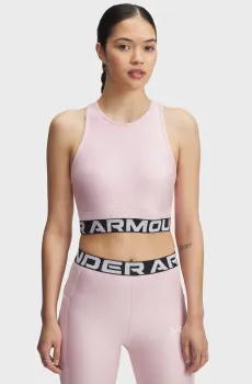 Женский розовый топ HeatGear Rib Tank Розовый XS Under Armour 1388694-647
