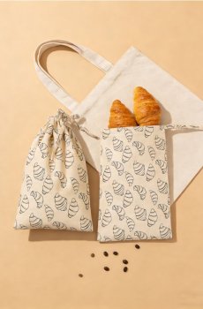 Бавовняні мішечки для хліба – набір із 2 шт. - чорний