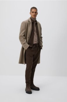 Reserved - Штани-чиноси приталеного крою зі стрілками - коричневий - 6690L-88X