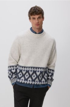 Reserved - Візерунчастий светр із додаванням вовни - нюдовий - 941GC-02P