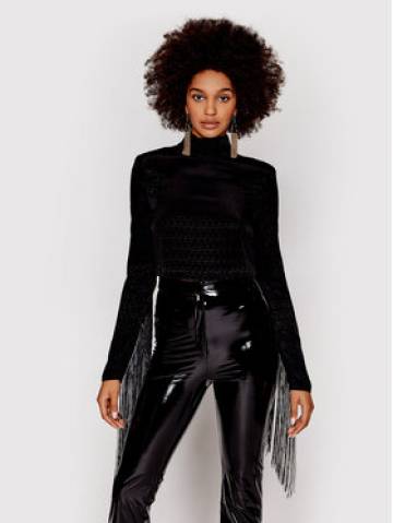ROTATE Блузка Reba Fringe RT1028 Чорний Loose Fit