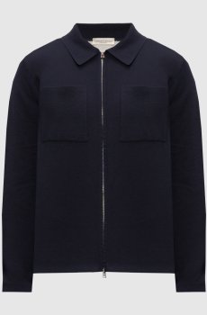 Синий кардиган с шелком