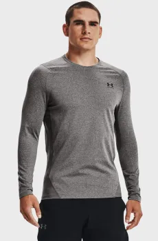 Мужской серый термореглан UA CG Armour Fitted Crew Серый XXL Under Armour 1366068-020