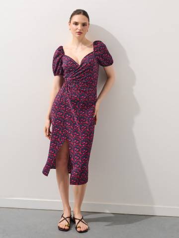 Mohito - Сукня міді з рукавами буфами - сталевий синій - 34