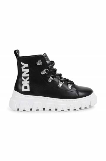 Детские кожаные ботинки Dkny цвет чёрный  D60879
