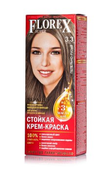 Стойкая крем-краска для волос Florex Super 3.3 Пепельно-русый, 100 мл