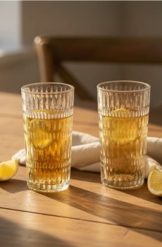 Склянки з рельєфним візерунком 2 pack - clear