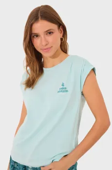 Женская бирюзовая пижама (футболка, шорты) Бирюзовый M womensecret 3599175