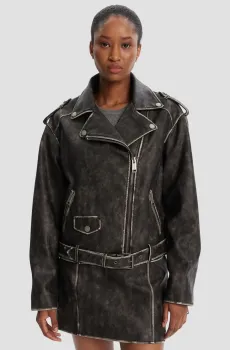 Женская темно-серая косуха Серый L Guess W5YL04.WHDI0;JTMU