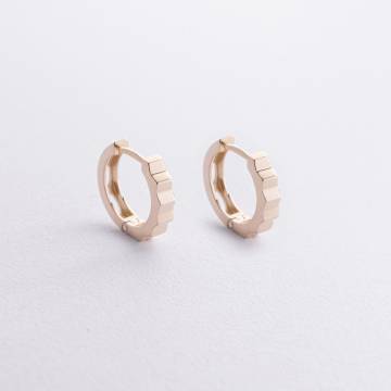 Серьги - кольца "Ruby" в желтом золоте с09126 Серьги - кольца "Ruby" в желтом золоте с09126