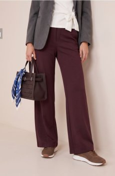 Елегантні штани wide leg з домішкою віскози - карміновий