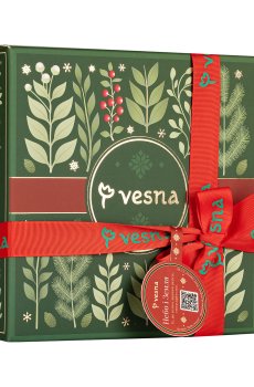 Рождественский набор Vesna Небо и земля (гель для душа, 200 мл + массажное масло, 100 мл + свеча, 100 мл)