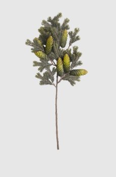 Декоративная елковая ветвь с шишками