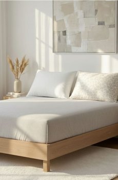 Набір наволочок: однотонна та плямиста, 2 шт. - кремовий