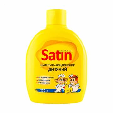 Детский шампунь-кондиционер для волос Satin Natural Balance, 270 мл Детский шампунь-кондиционер для волос Satin Natural Balance, 270 мл
