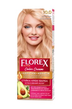 Стойкая крем-краска для волос Florex Super 10.0 Шампань, 100 мл