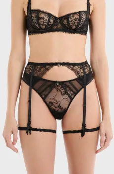 Женский черный пояс для чулок MASCARADE Черный M Etam 6550523